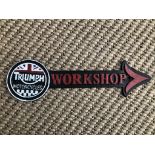 Cast Iron Triumph Motorcycles Workshop Arrow Wall Plaque