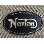 Cast Iron Norton Motorcycles Oval Wall Plaque