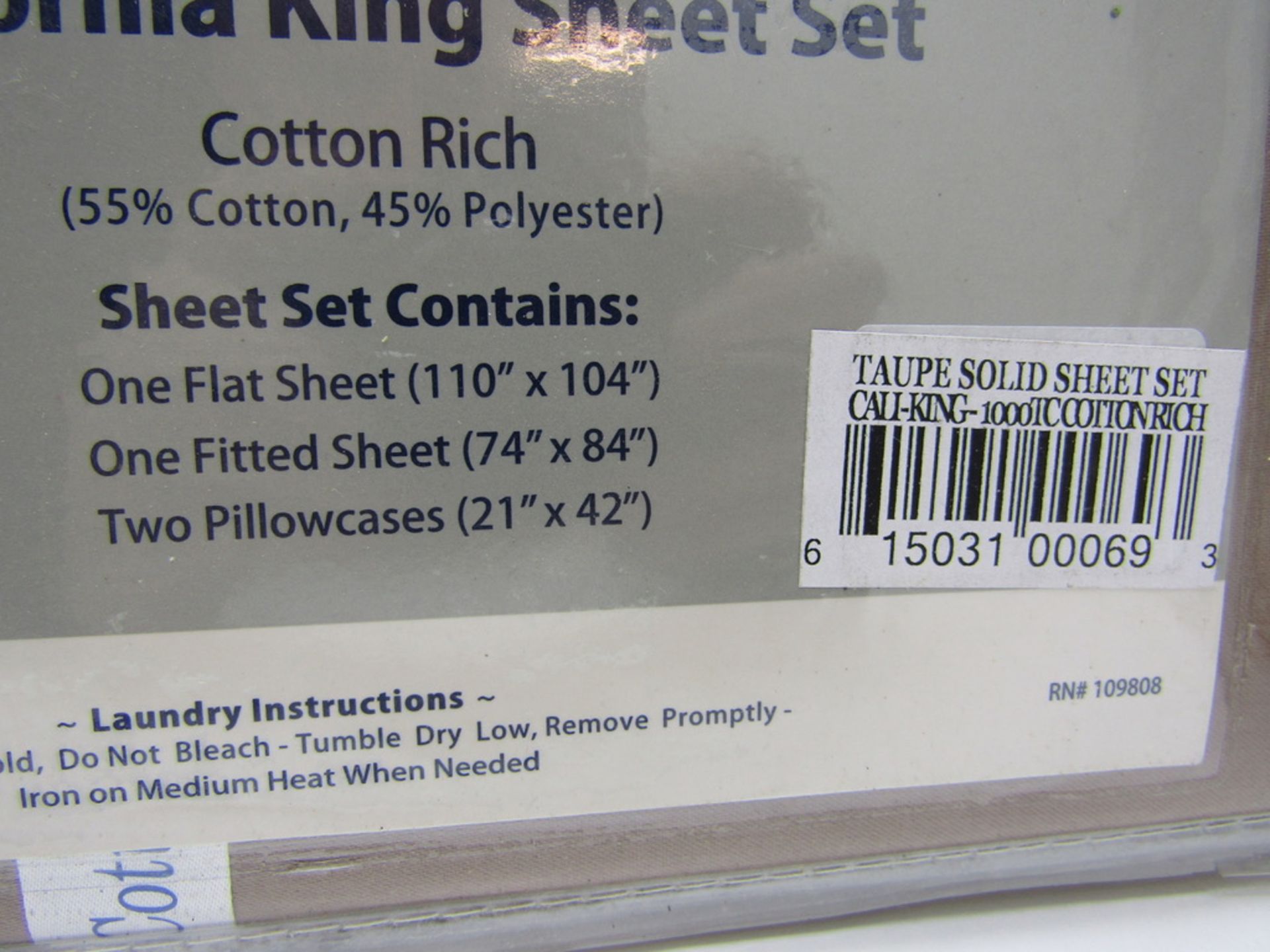 2x Sheet Sets. Super King. Solid Taupe - Image 3 of 3