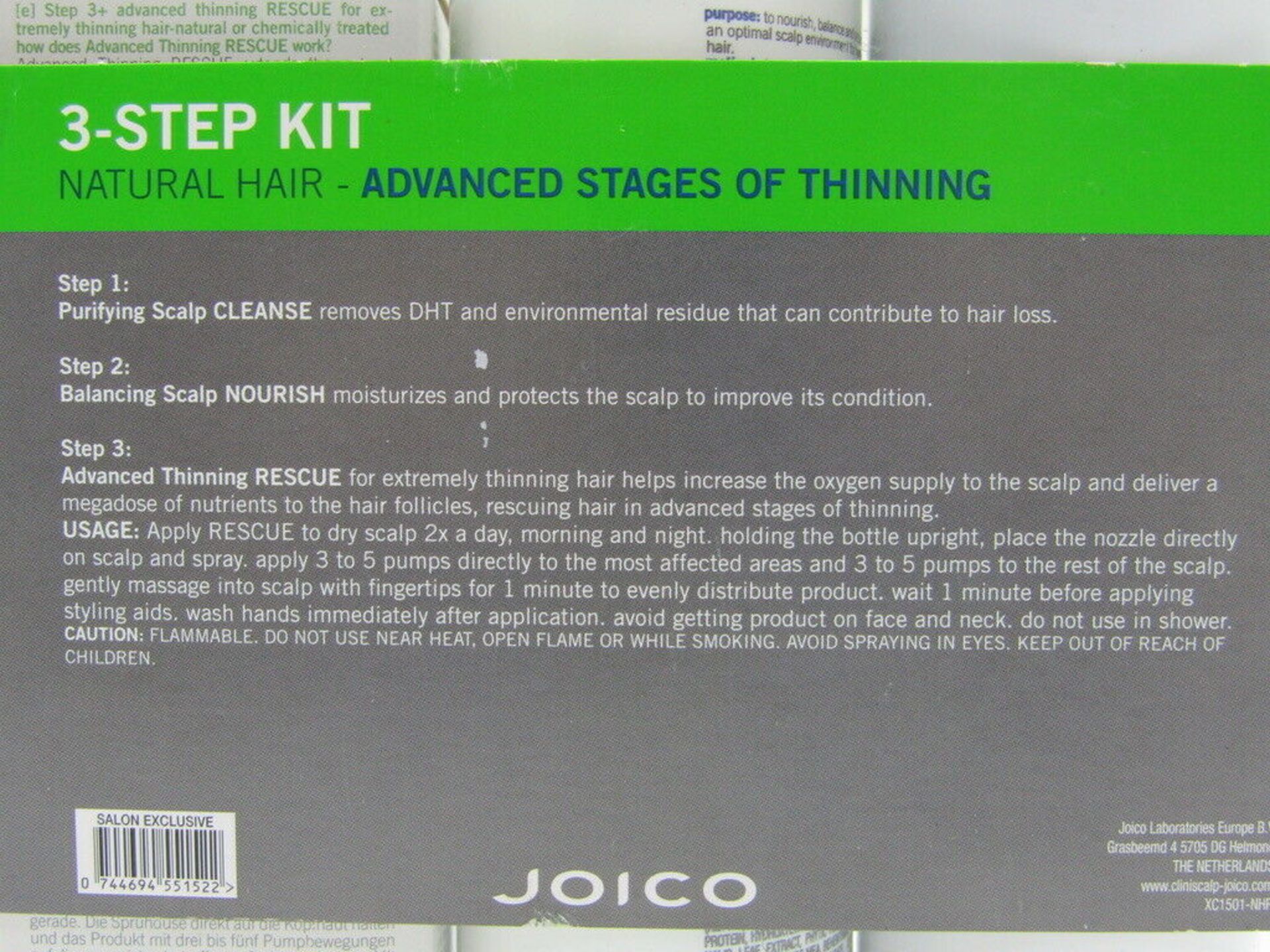 1x Thinning Hair Solution. Cliniscalp 3-Step Kit. Joico Advanced Stage. 700ml - Image 5 of 5