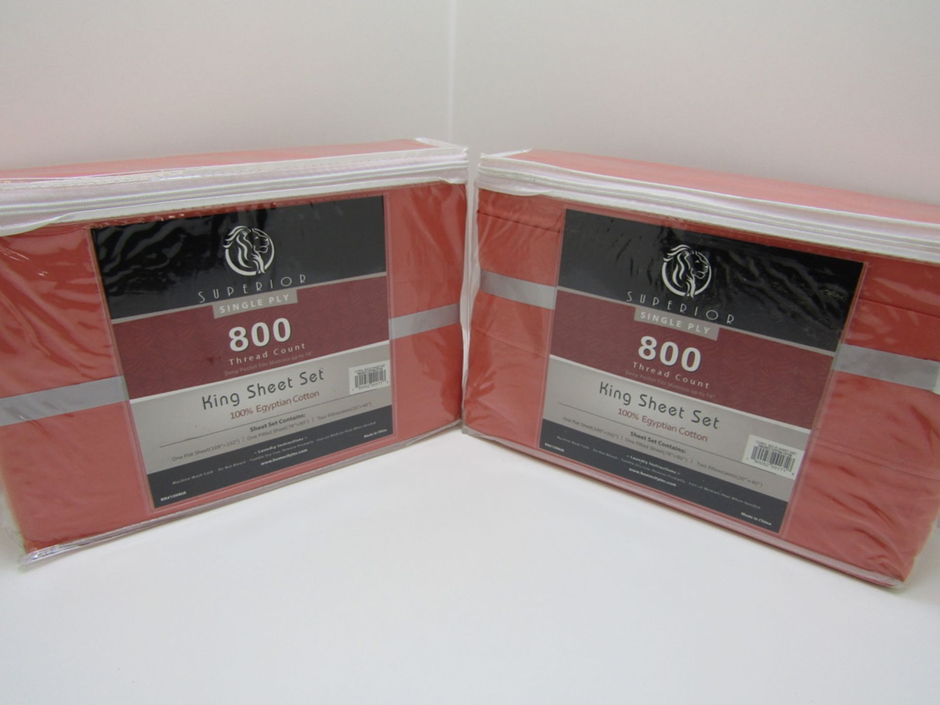 2x Sheet Sets. Super King. Solid Coral