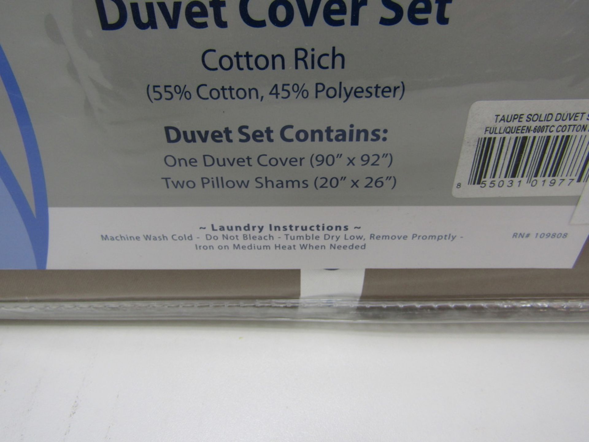 2x Duvet Cover Sets. King size. Taupe solid - Image 3 of 4