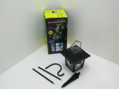 4x Solar Powered Humming Bird Stained Glass Lantern