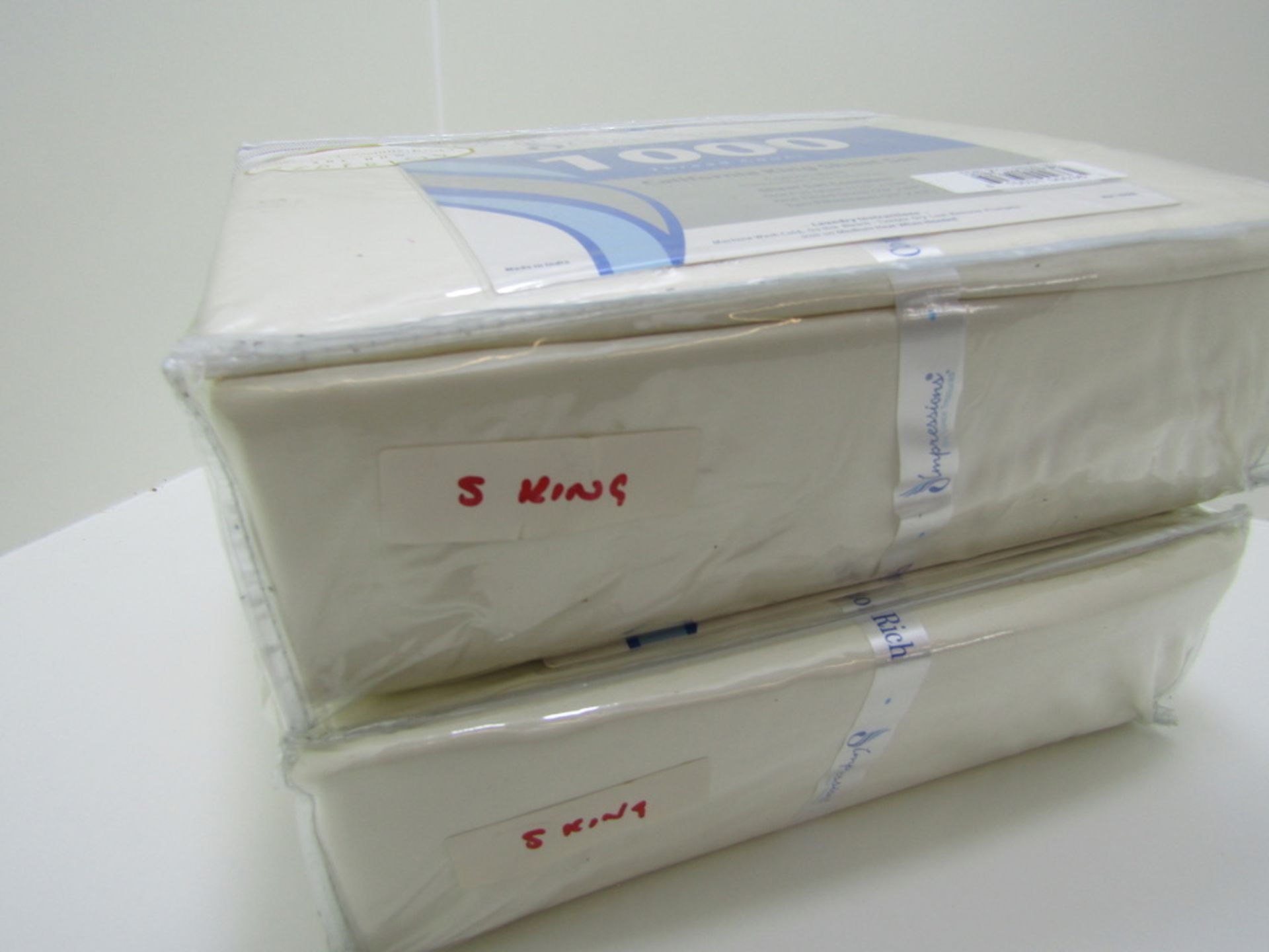 2 x Sheet Sets. Super King. Solid Ivory. - Image 2 of 4