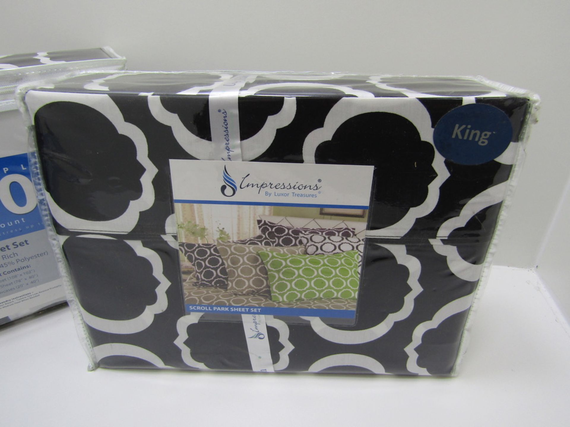 3 x Sheet Sets. Super King. Black & White Pattern - Image 4 of 5