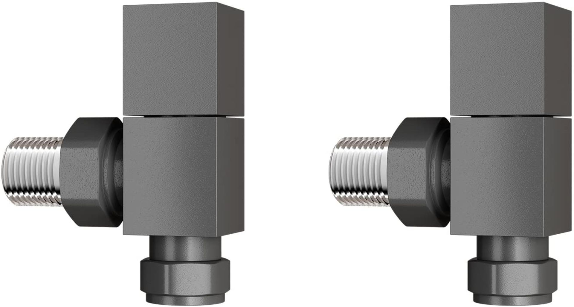 15 mm Standard Connection Square Angled Anthracite Radiator Valves. RA03A. Complies with BS2767...