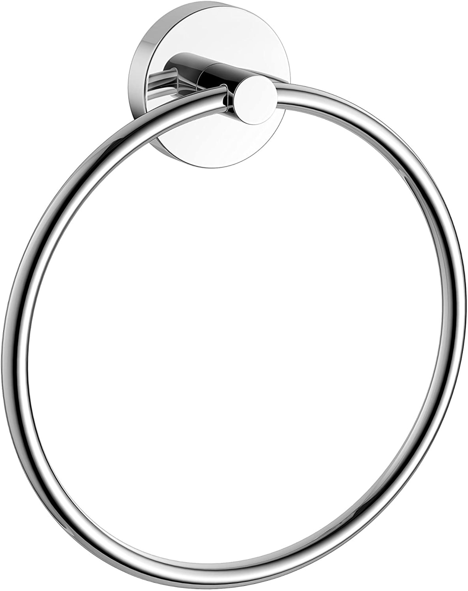 (MG1017) Modern Chrome Towel Ring Holder Wall Mounted Round Bathroom Accessory. Gleaming chrome... - Image 2 of 3