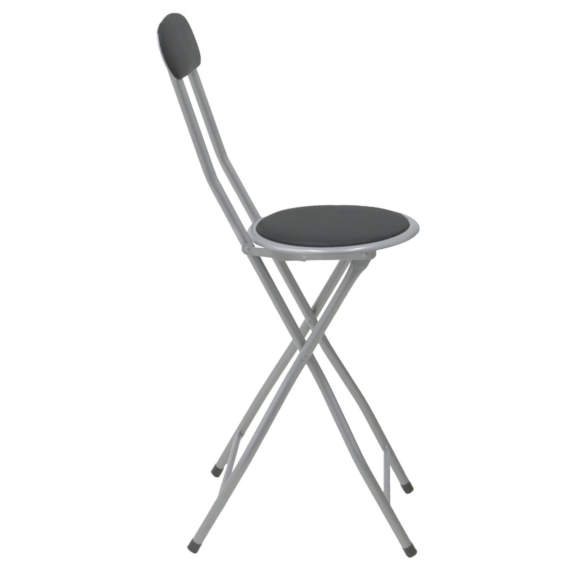 (RU381) Black Padded Folding High Chair Breakfast Kitchen Bar Stool Seat Perfect for sitting... - Image 2 of 2