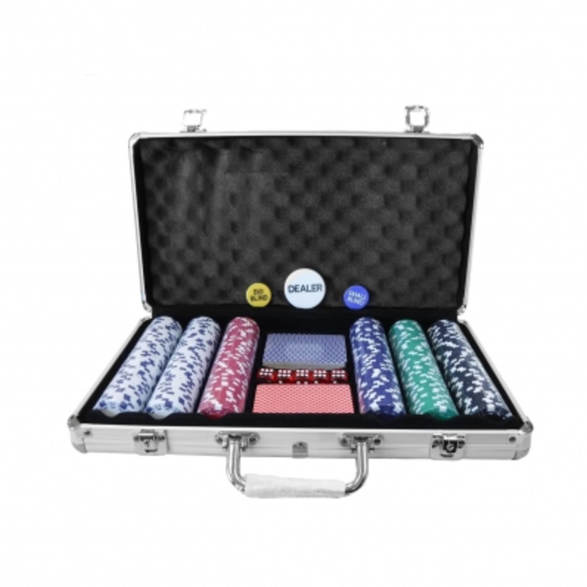 (RU323) Poker Set - 300 Piece Complete With Chips, Cards, Dice, And Casino Style Case ...