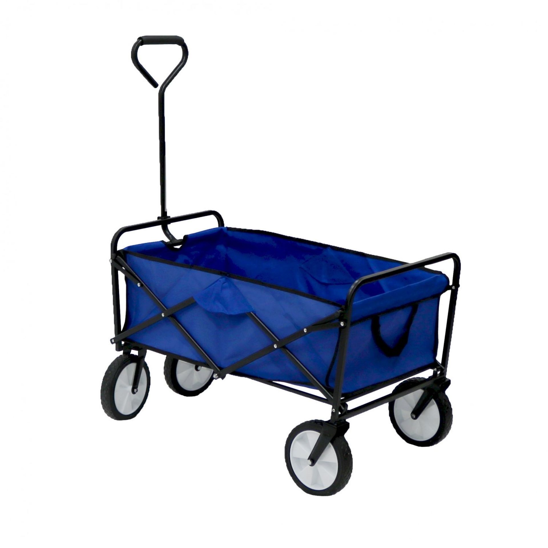 (RU84) Blue Heavy Duty Foldable Garden Trolley Cart Wagon Truck The folding garden trolley i...