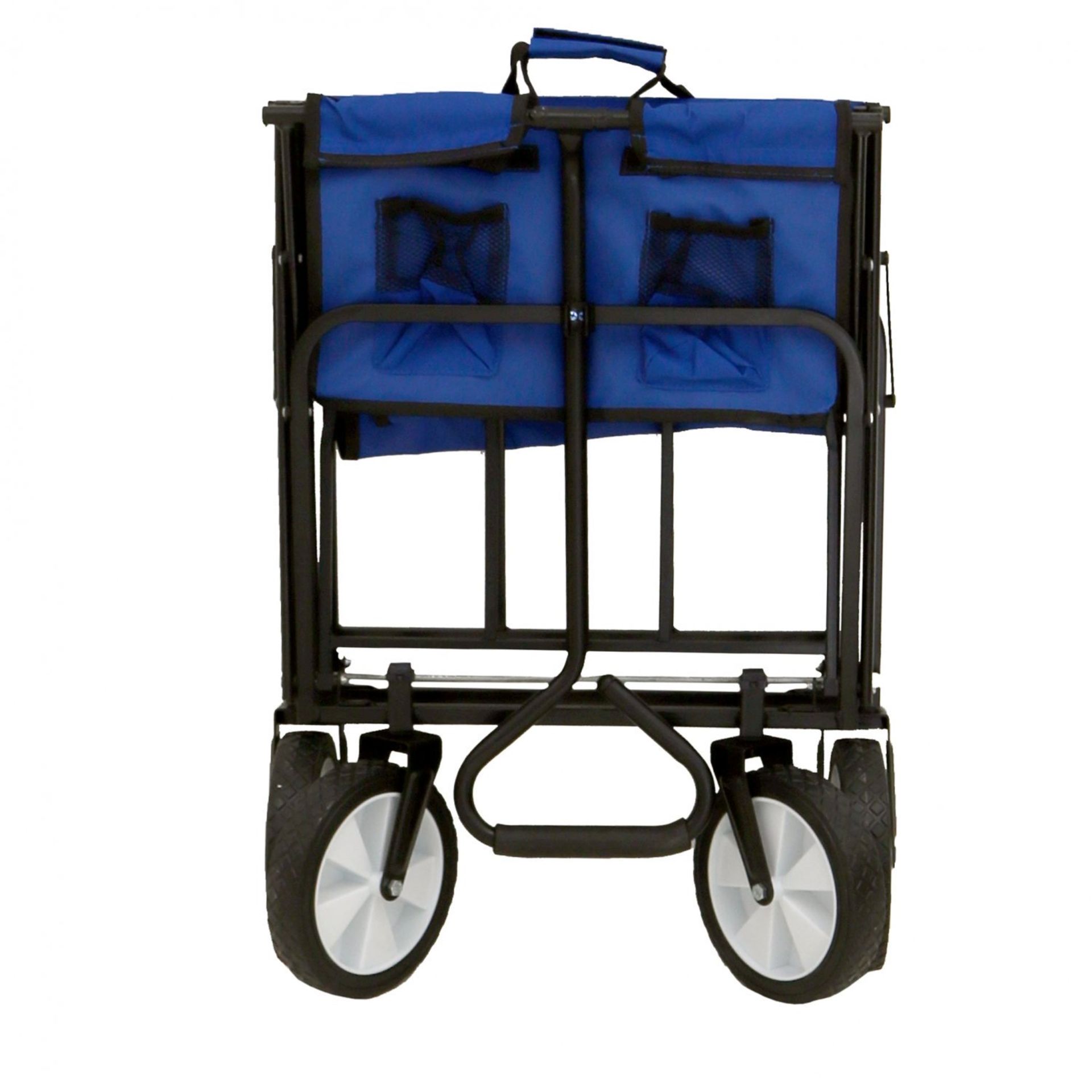 (RU84) Blue Heavy Duty Foldable Garden Trolley Cart Wagon Truck The folding garden trolley i... - Image 2 of 2