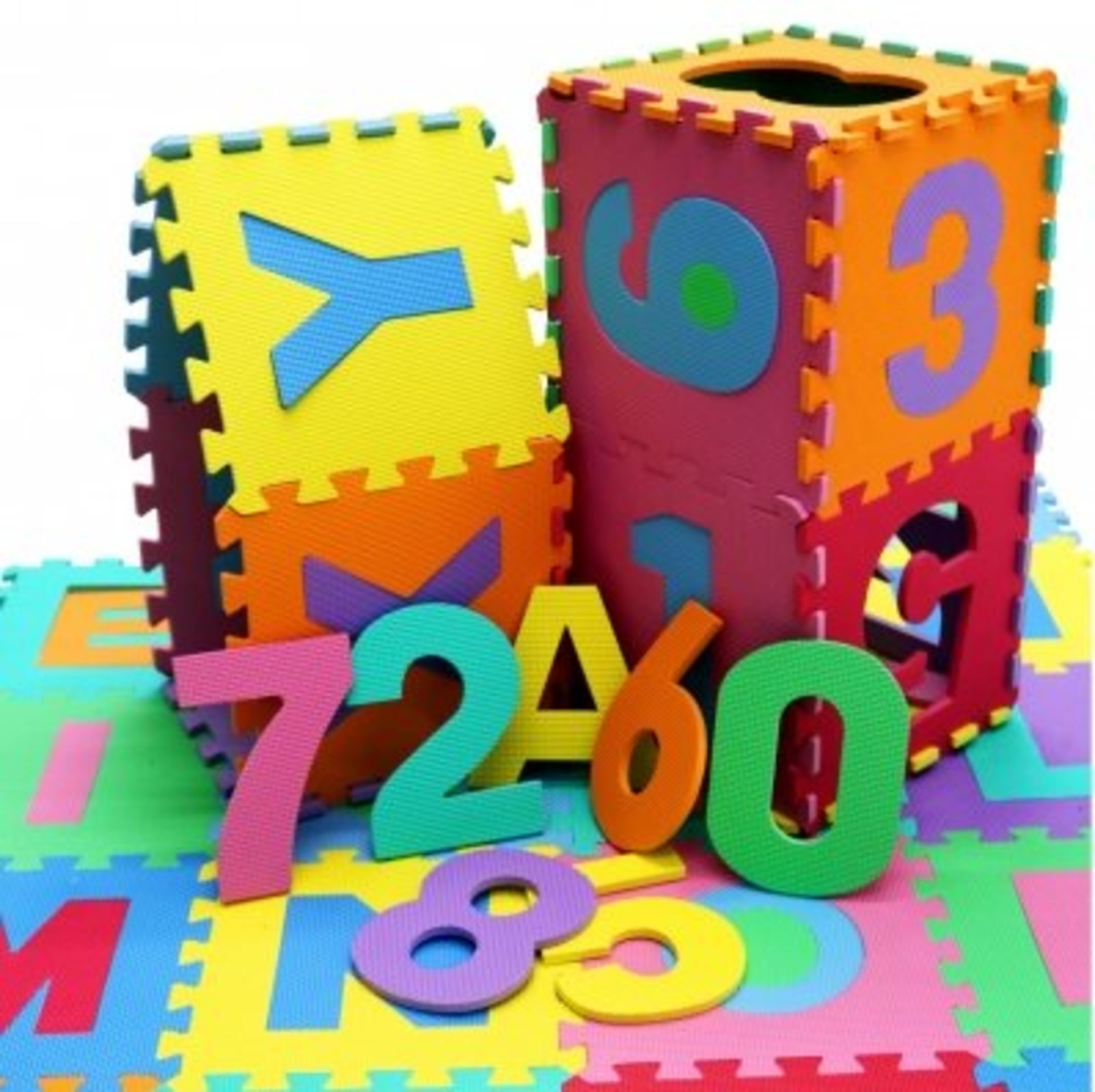 (RU57) 36pc Interlocking EVA Kids Floor Play Mat Alphabet and Numbers The interlocking play ...