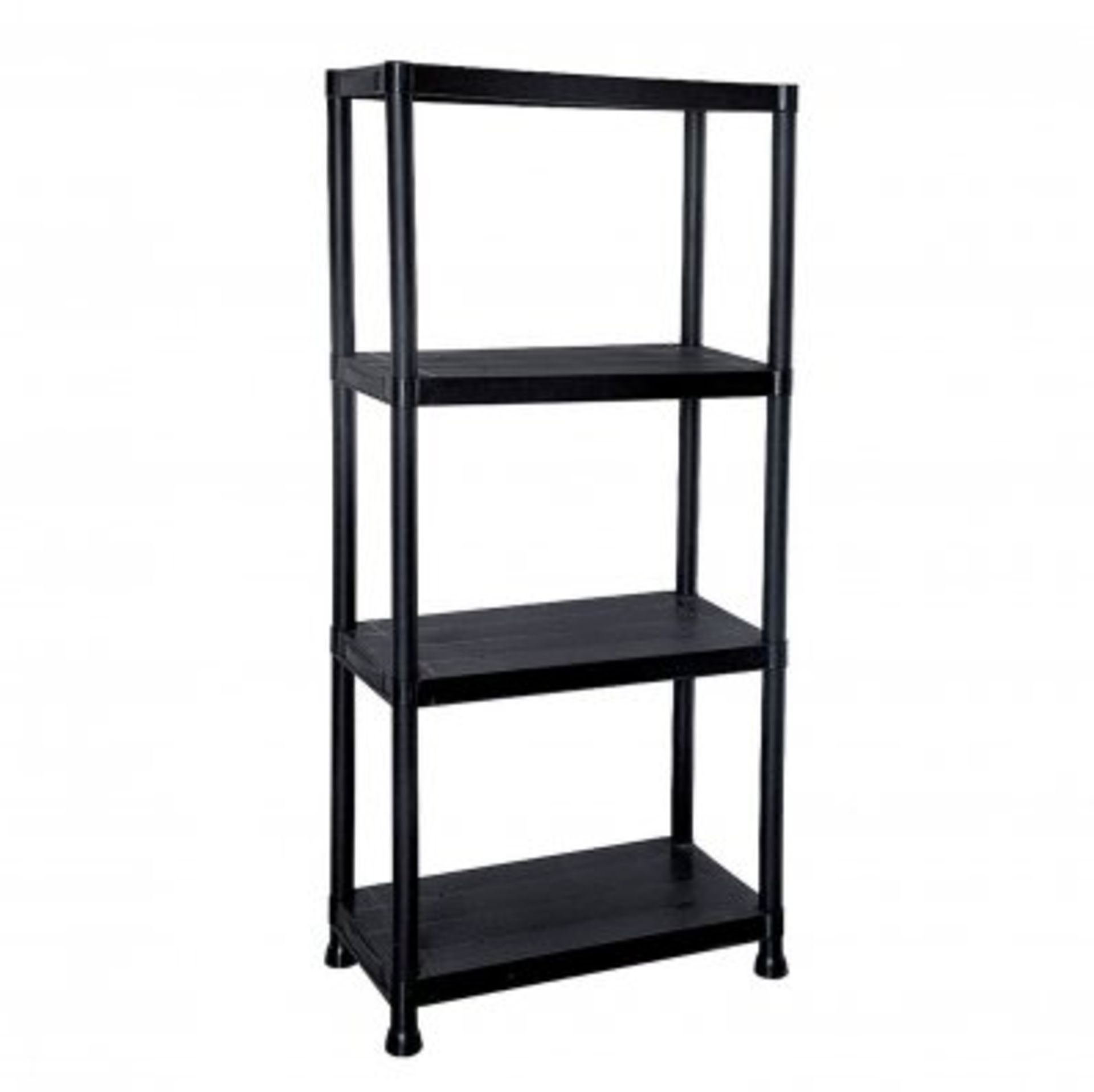 (RU330) 4 Tier Black Plastic Heavy Duty Shelving Racking Storage Unit The black plastic rack... - Image 2 of 2