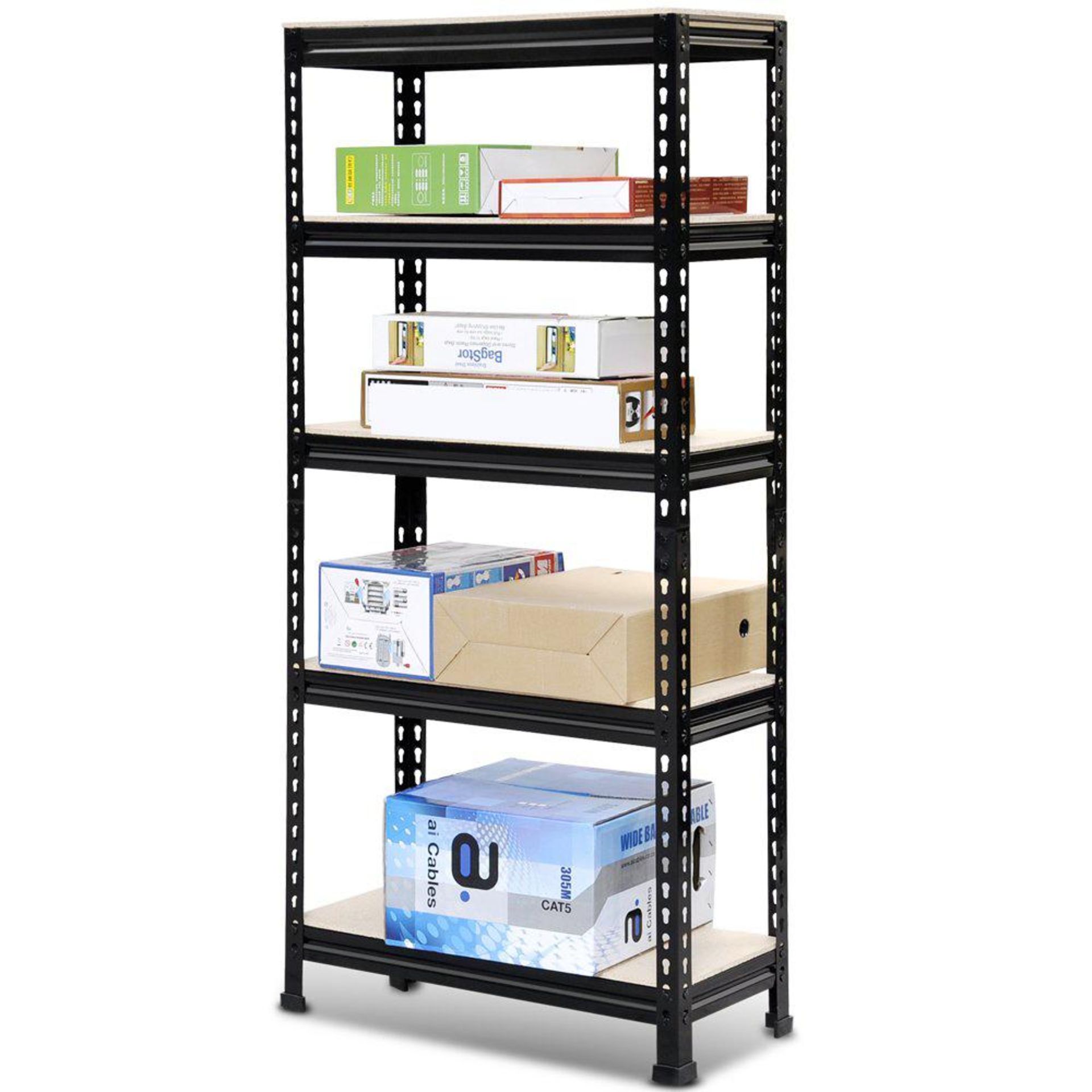 (RU3) 750kg Heavy Duty 5 Tier Metal Storage Garage Shelving Racking The 5 tier racking is ma...