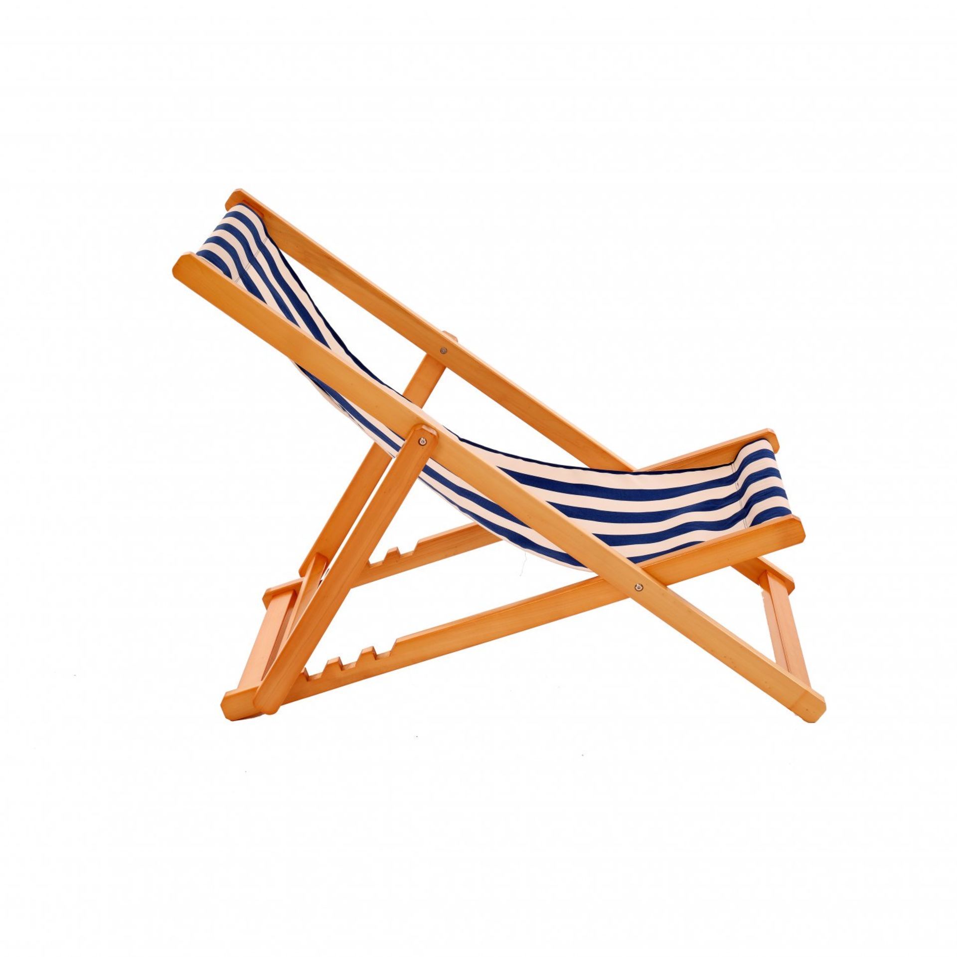 (RU87) Folding Hardwood Garden or Beach Deck Chairs Deckchairs Relax this summer wi... - Image 2 of 2