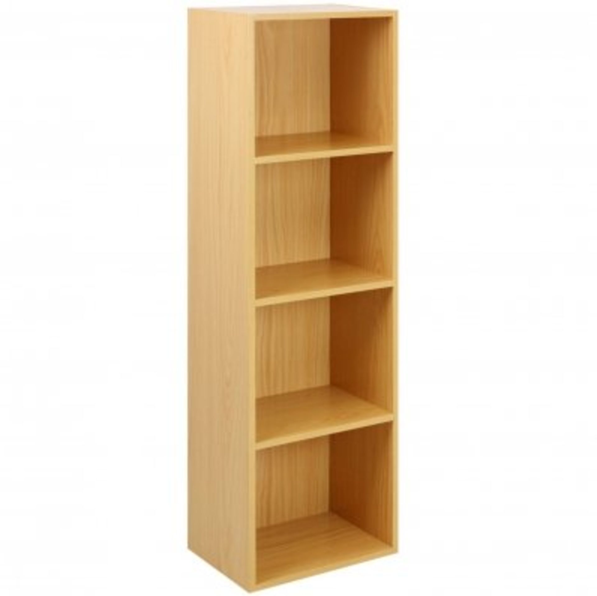 (RU21) 4 Tier Wooden Shelf Beech Bookcase Shelving Storage Display Rack Compact, practical a...