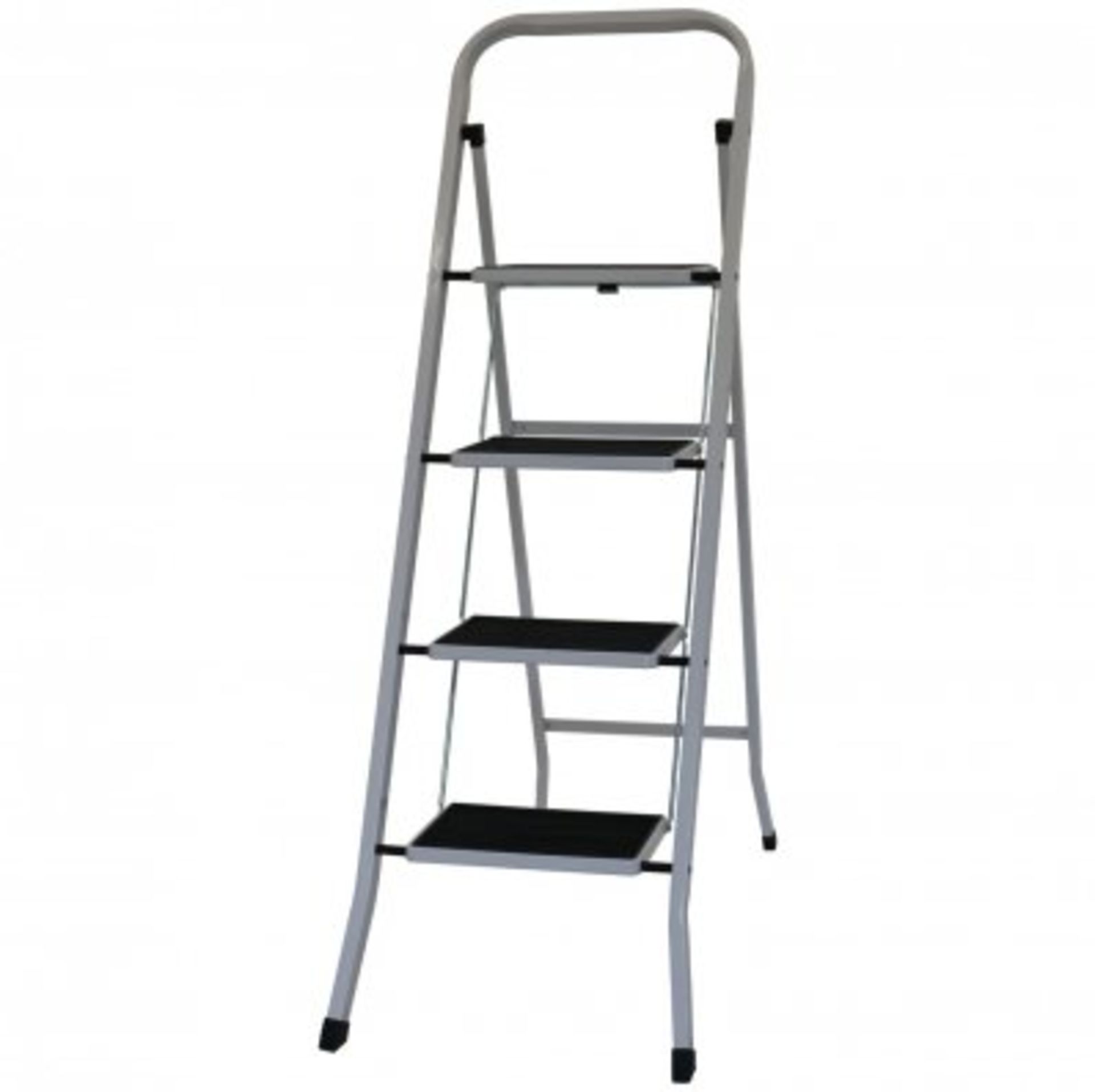 (SK150) Foldable 4 Step Ladder Stepladder Non Slip Tread Safety Steel The Foldable 4 Step La...