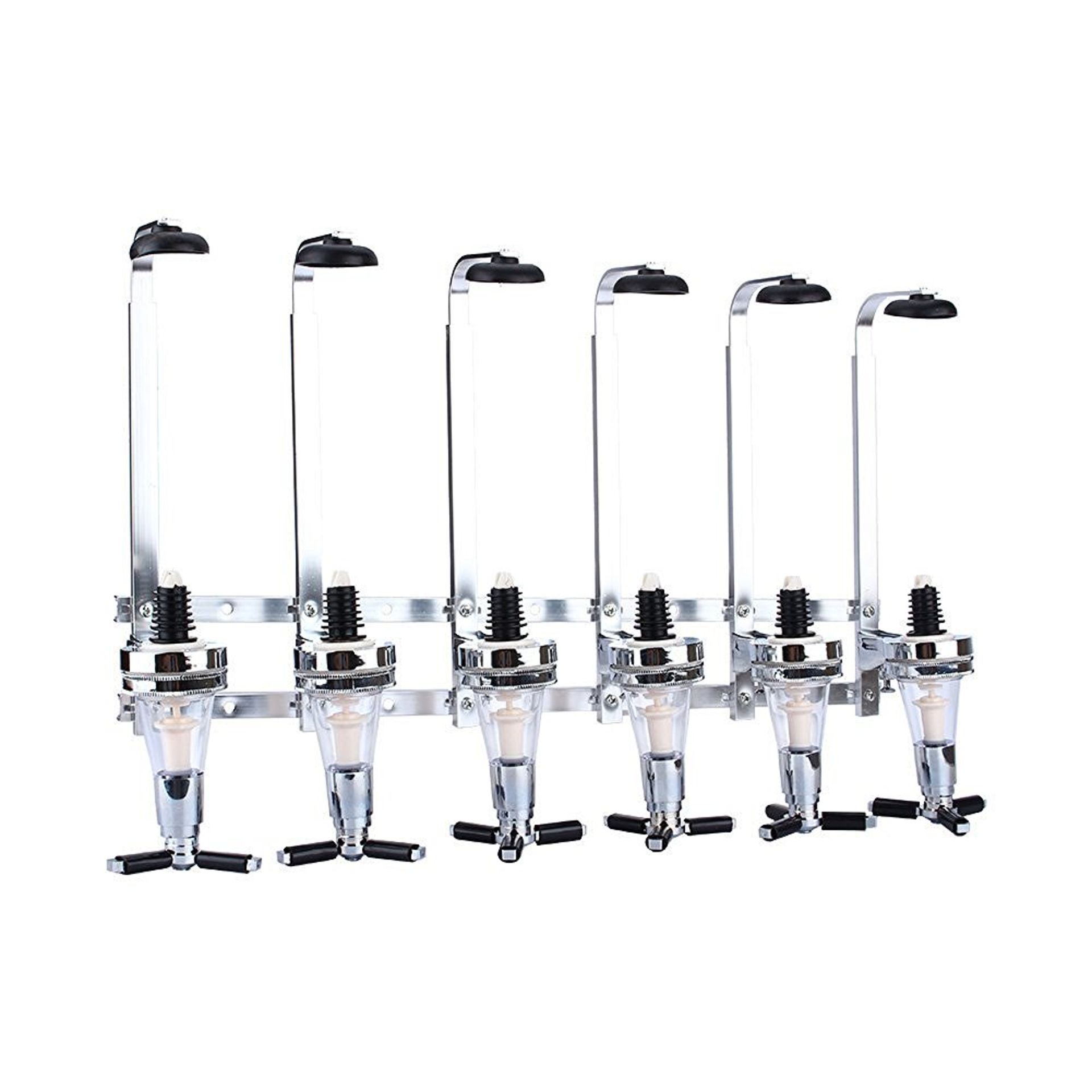 (RU310) 6 Bottle Wall Mounted Spirit Drink Dispenser Bar Shot Measurer Our stylish six bottl...