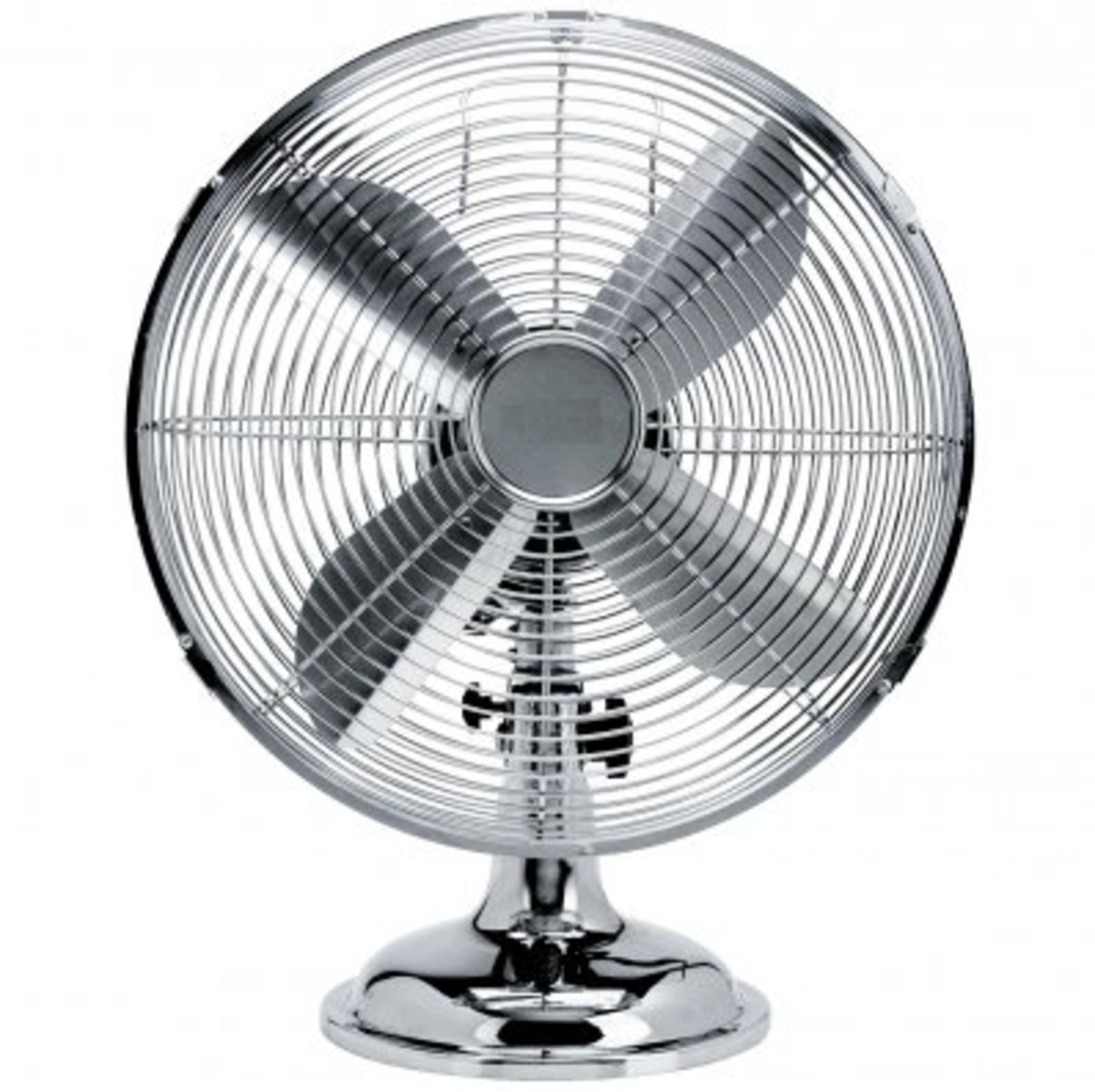 (RU11) 12" Inch Chrome Metal 3 Speed Desk Fan Oscillating Stay cool this year with the des...