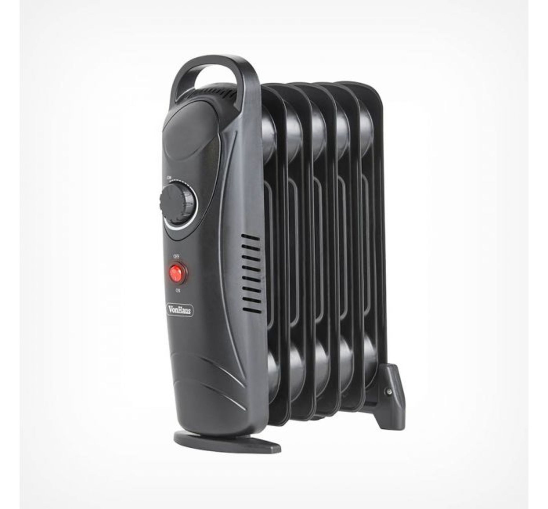 (OM56) 6 Fin 800W Oil Filled Radiator - Black Equipped with adjustable thermostat control to s... - Image 2 of 2