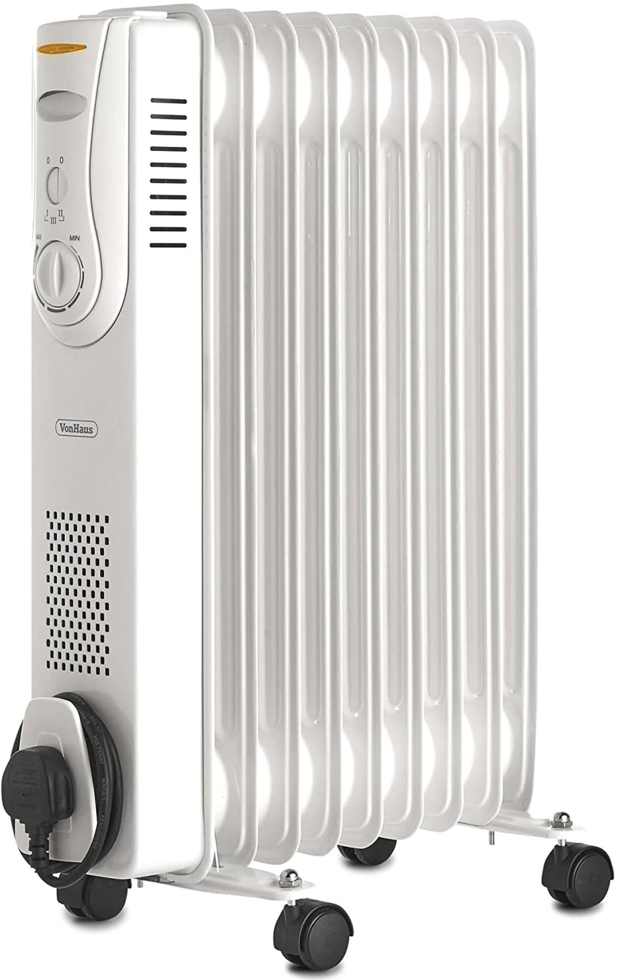 (AP10) Oil Radiator 2000 W - 3 Power Settings, Adjustable Thermostat, 9 Elements, White Color. ... - Image 2 of 2