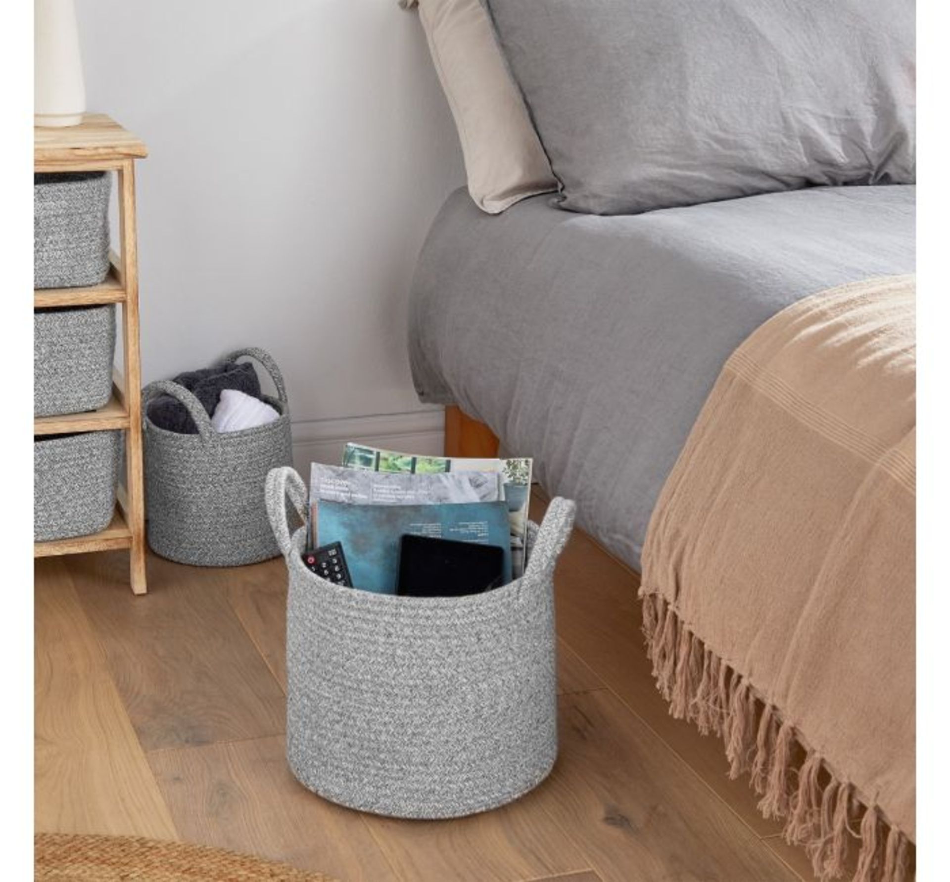 (OM93) Set of 3 Rope Storage Baskets Multipurpose baskets for laundry, books, plants & more G... - Image 3 of 3