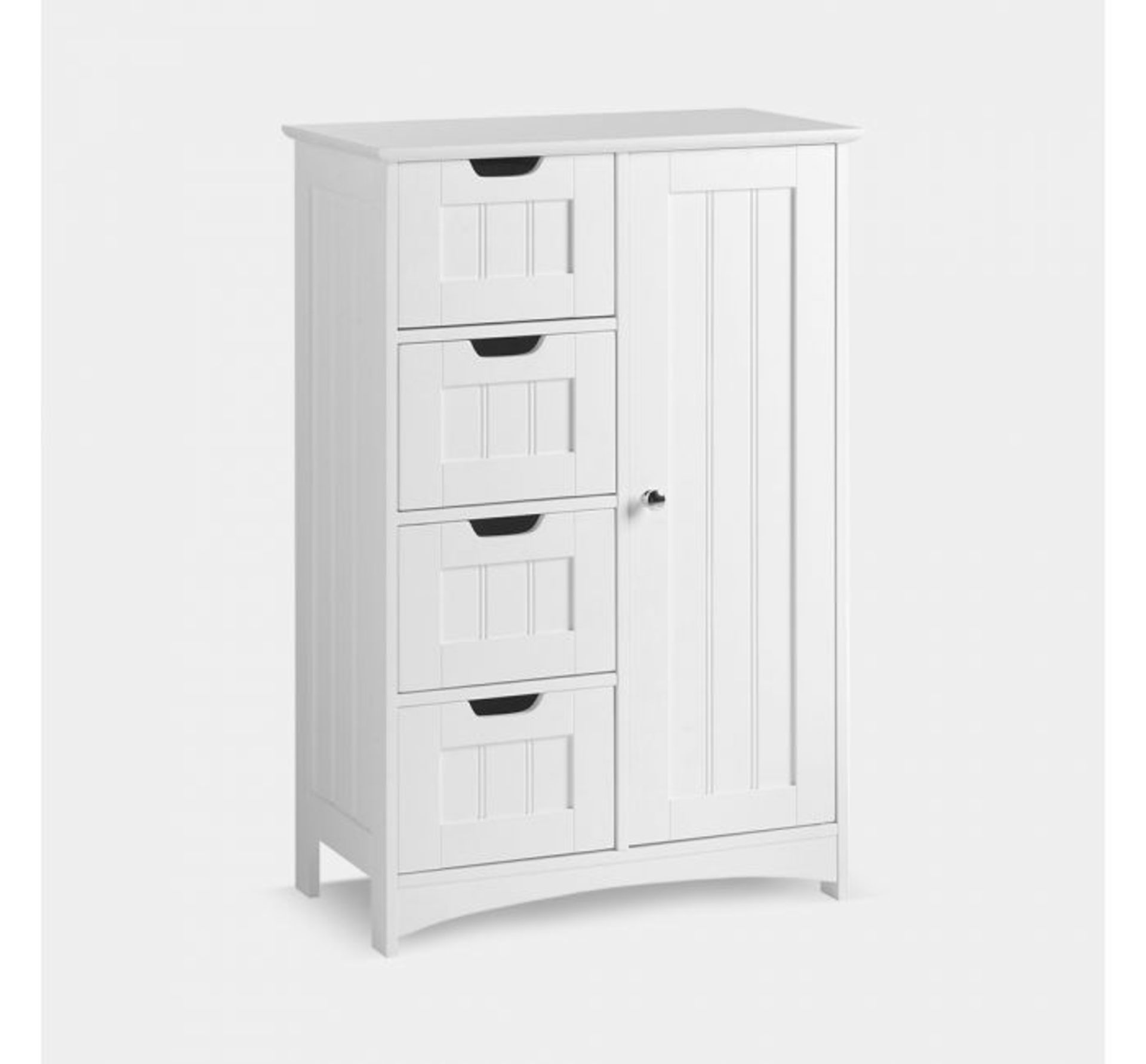 (OM8) Colonial White Large Cabinet MDF with chrome handles Anti-tip strap for safety Water r... - Image 2 of 3