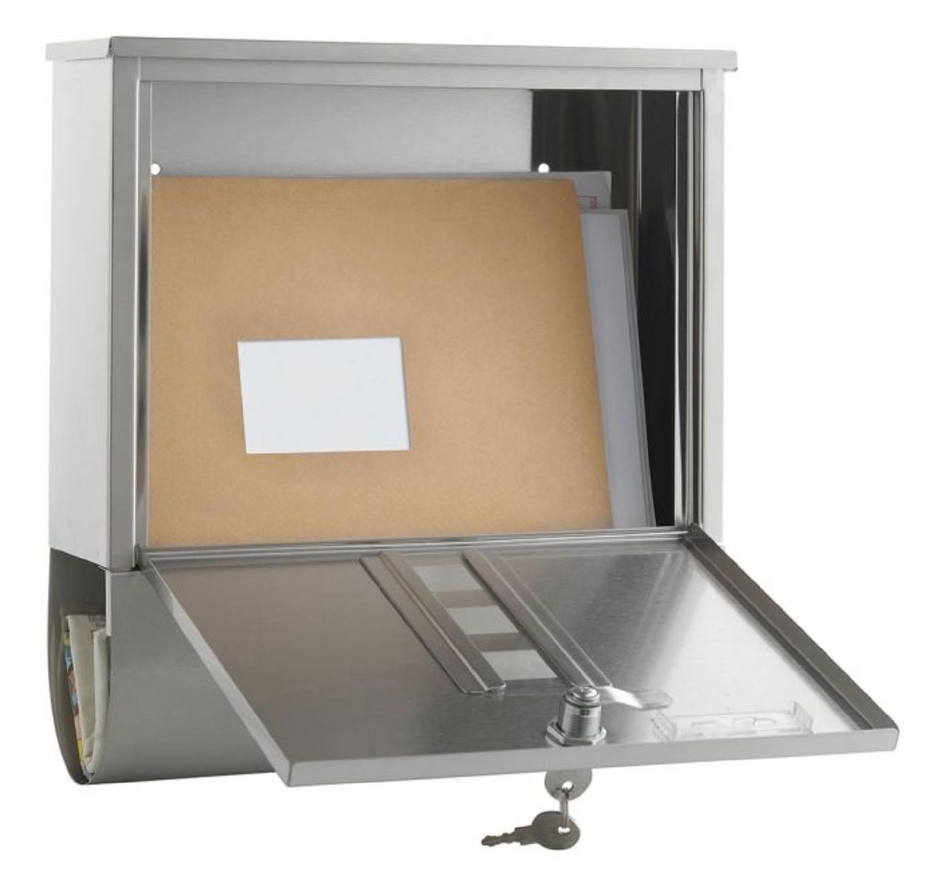 (OM13) Stainless Steel Post Box Lockable drawer with magnetic lid cover to prevent water seepi... - Image 3 of 3