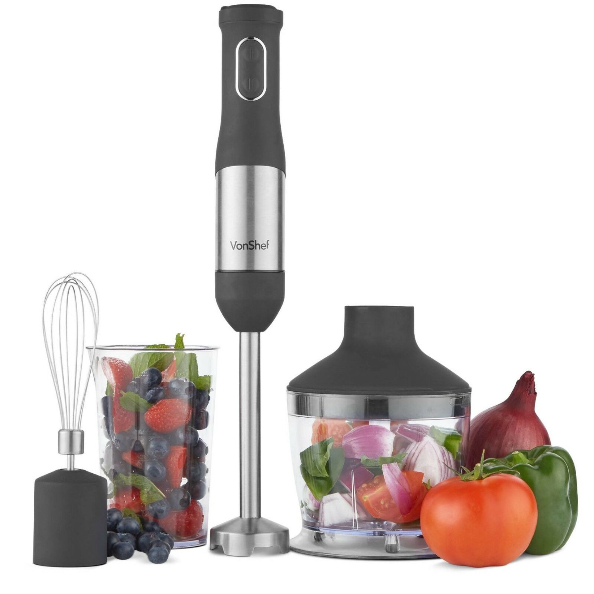 (OM132) 800W 3 in 1 Hand Blender Mini Chopper Food Processor Electric Whisk. BLEND, CHOP & WHI... - Image 2 of 2