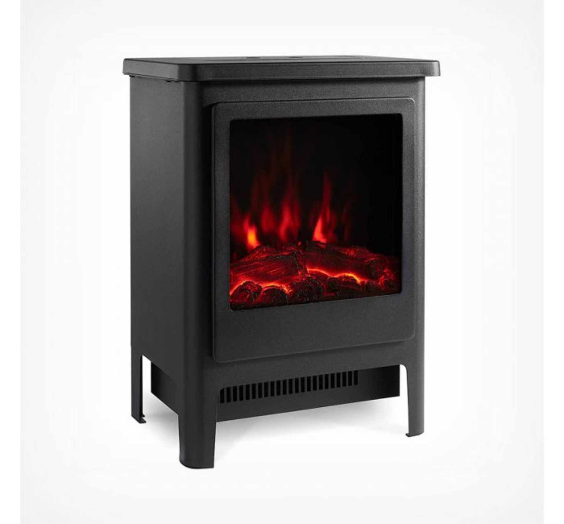 (K13) 1900W Contemporary Stove Heater The large window displays a realistic LED log fire Fea... - Image 2 of 3