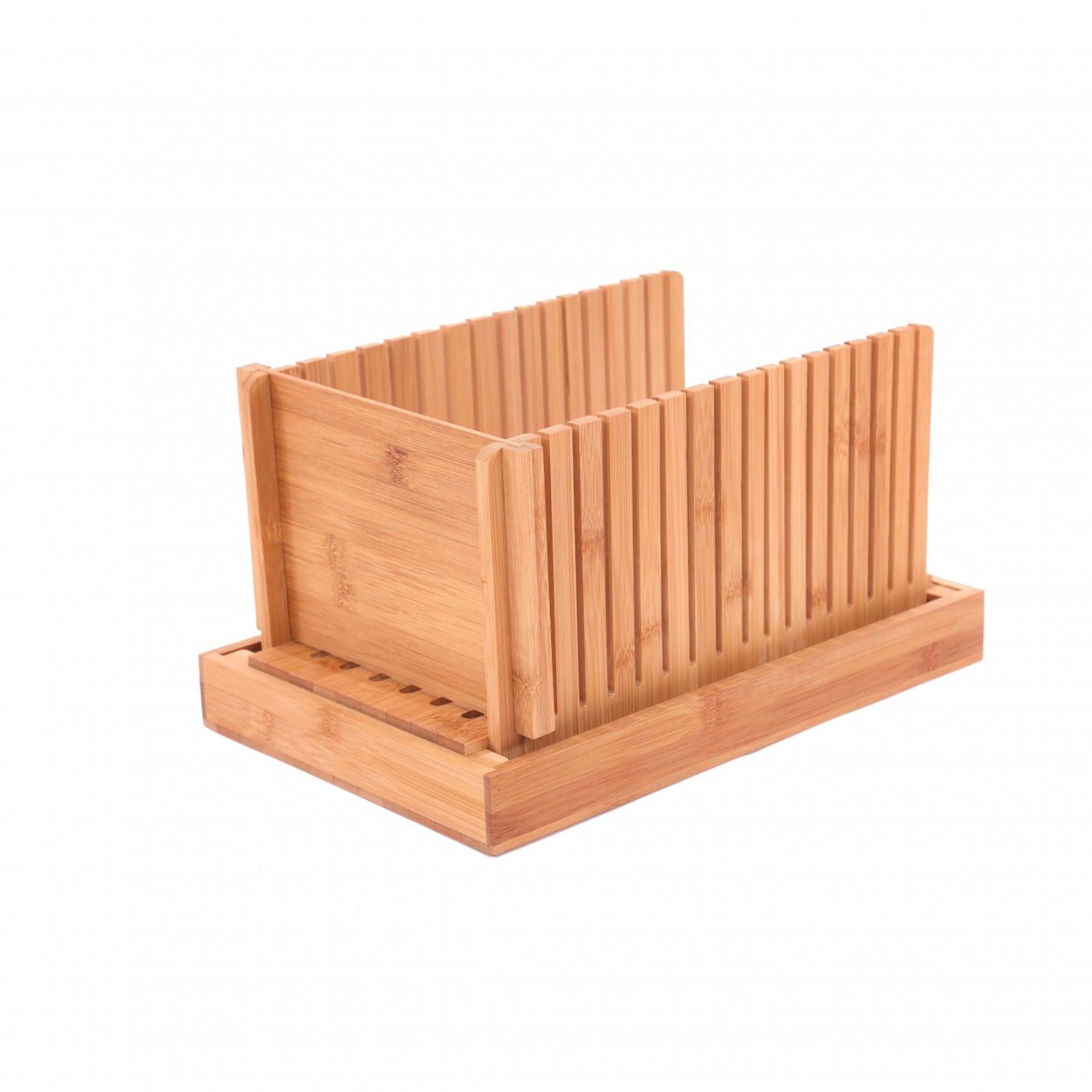 (SP509) Bamboo Wooden Bread Slicer Chopping Cutting Board with Crumb Catcher The bamboo br... - Image 2 of 2