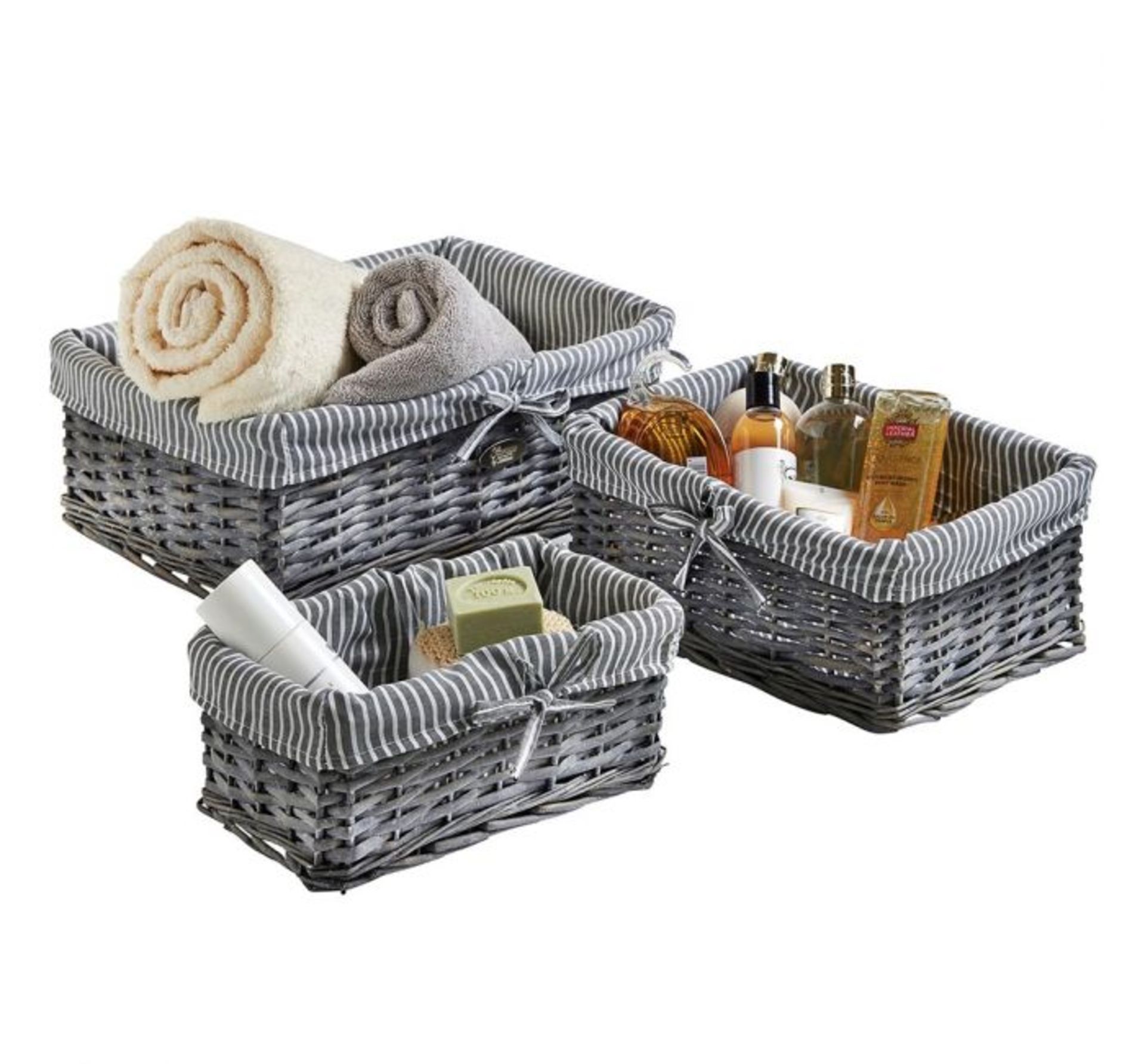 (OM30) Wicker Basket Set of 3 Perfect for clothing, accessories, beauty products, letters, pap... - Image 3 of 3