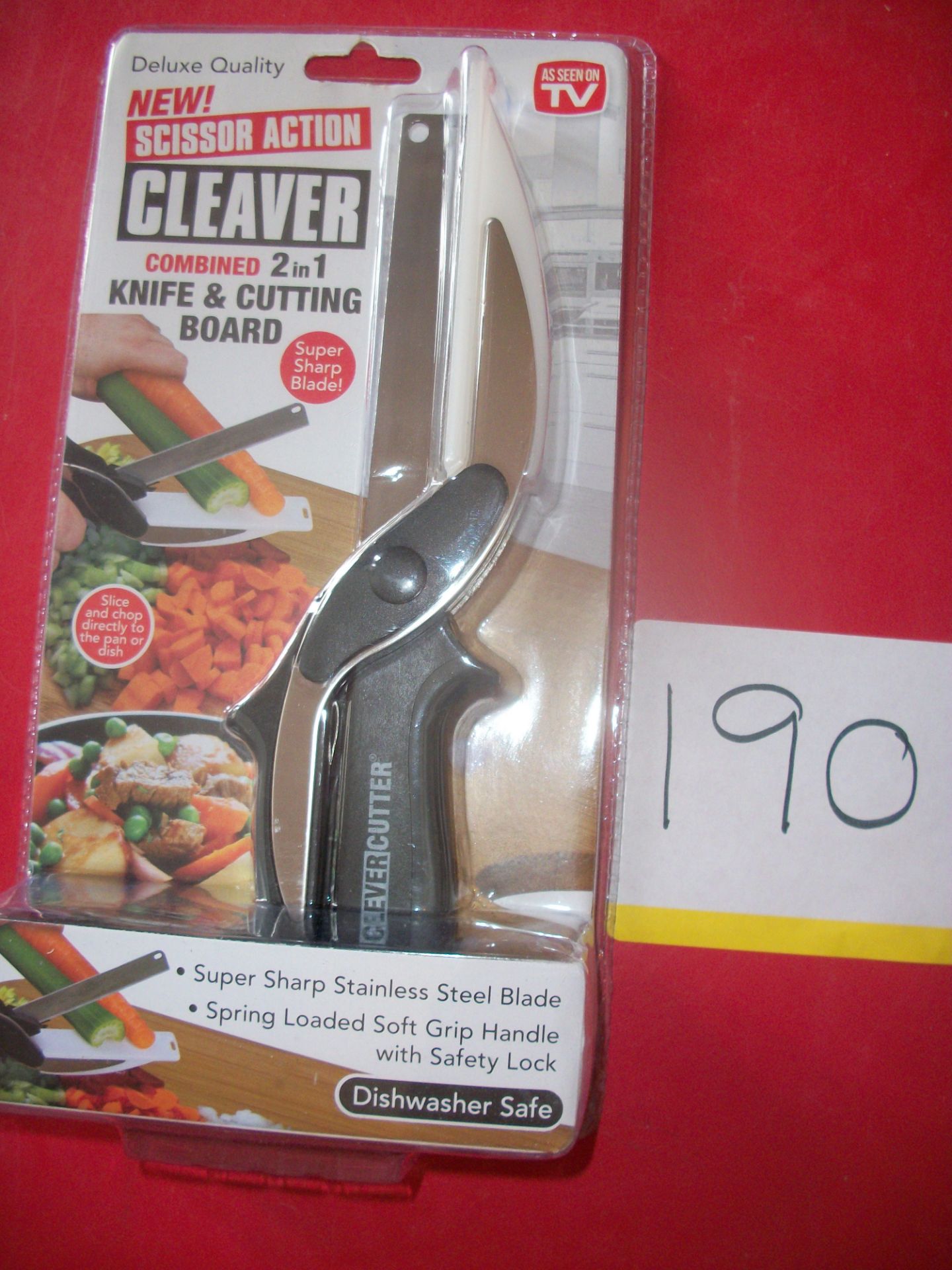10 x Scissor Action Cleaver Combined 2in1 Knife & Cutting Board