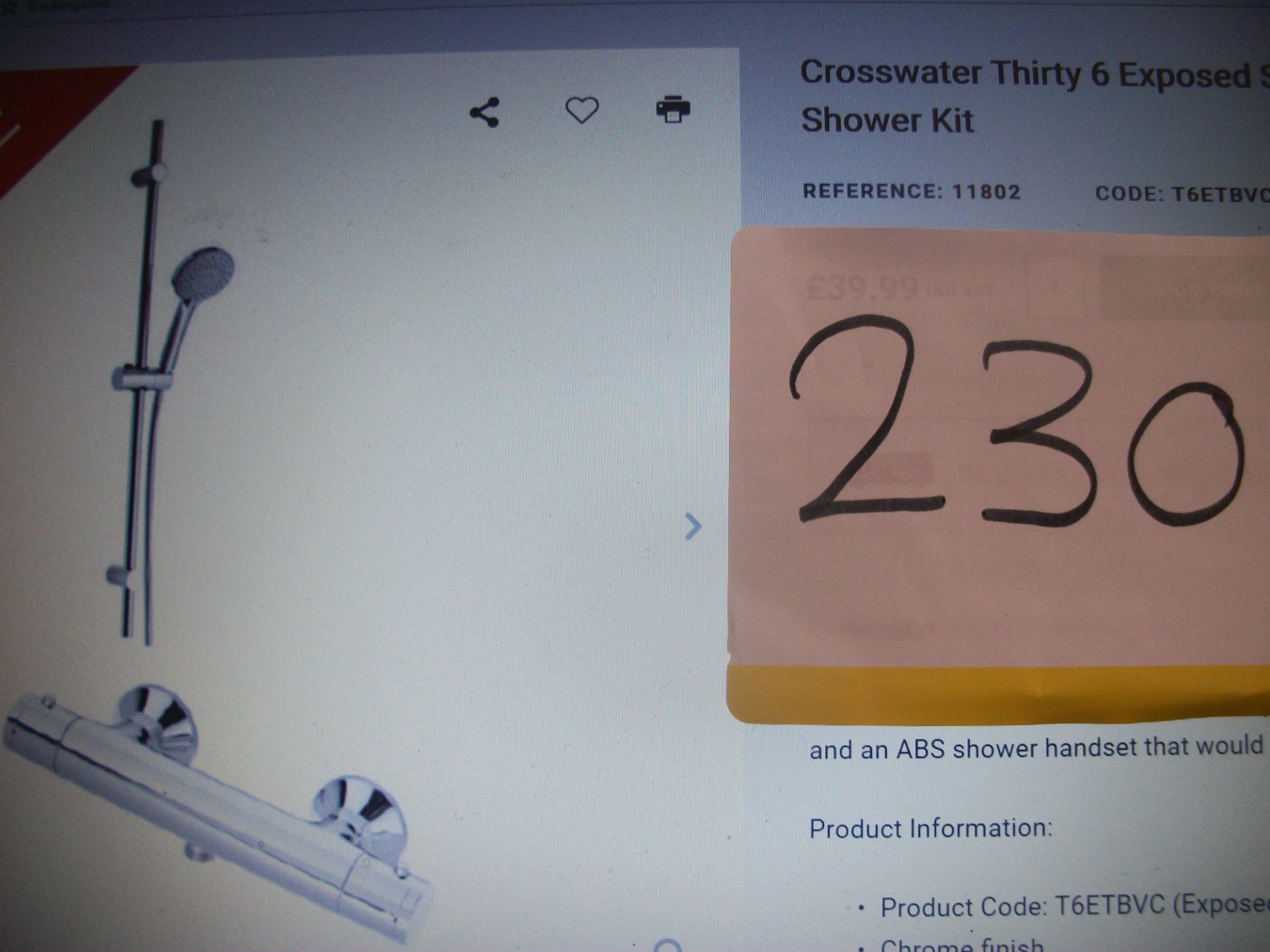 Crosswater Thirty 6 Exposed Shower & Multi Function Shower Kit