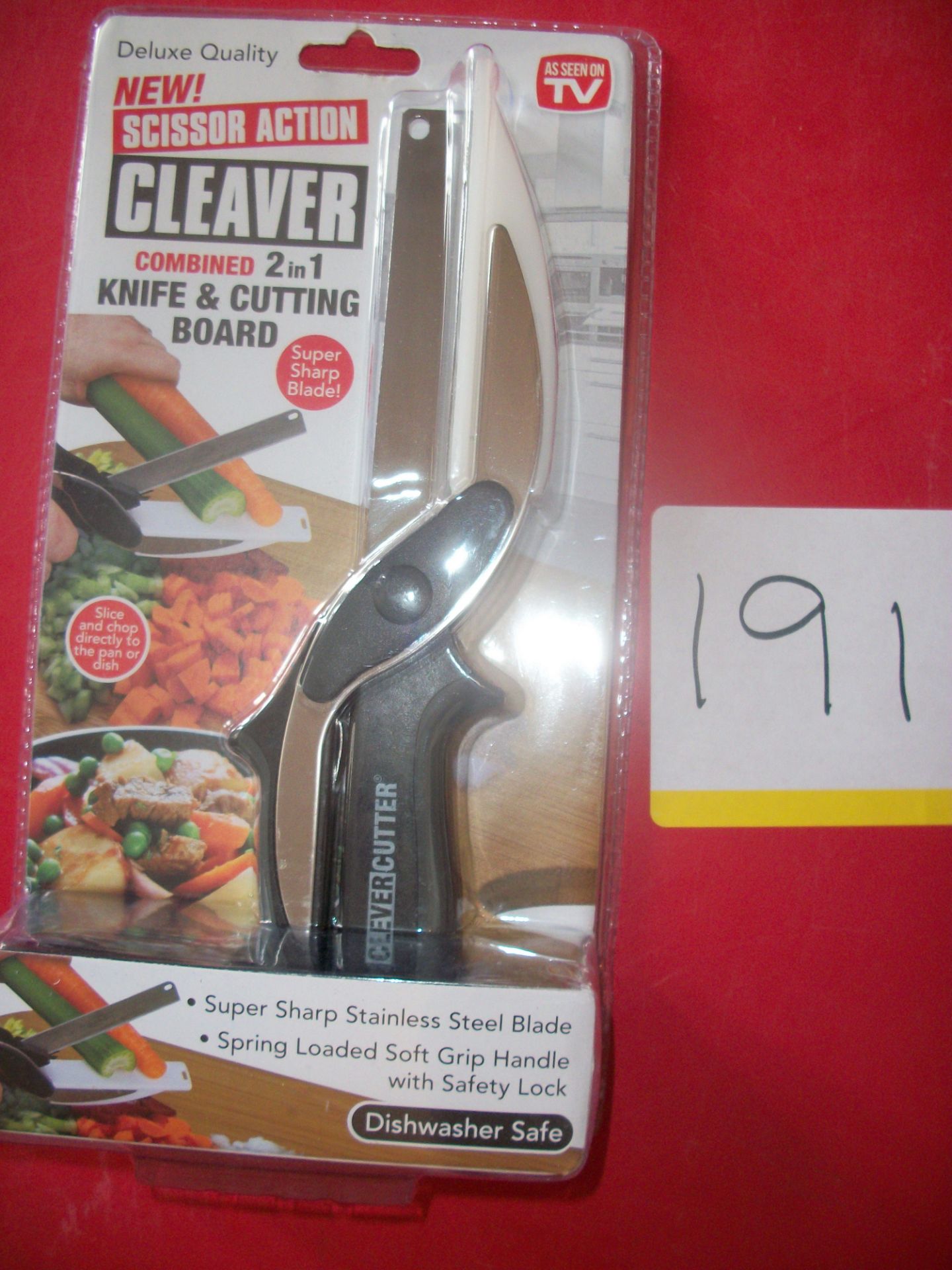 10 x Scissor Action Cleaver Combined 2in1 Knife & Cutting Board