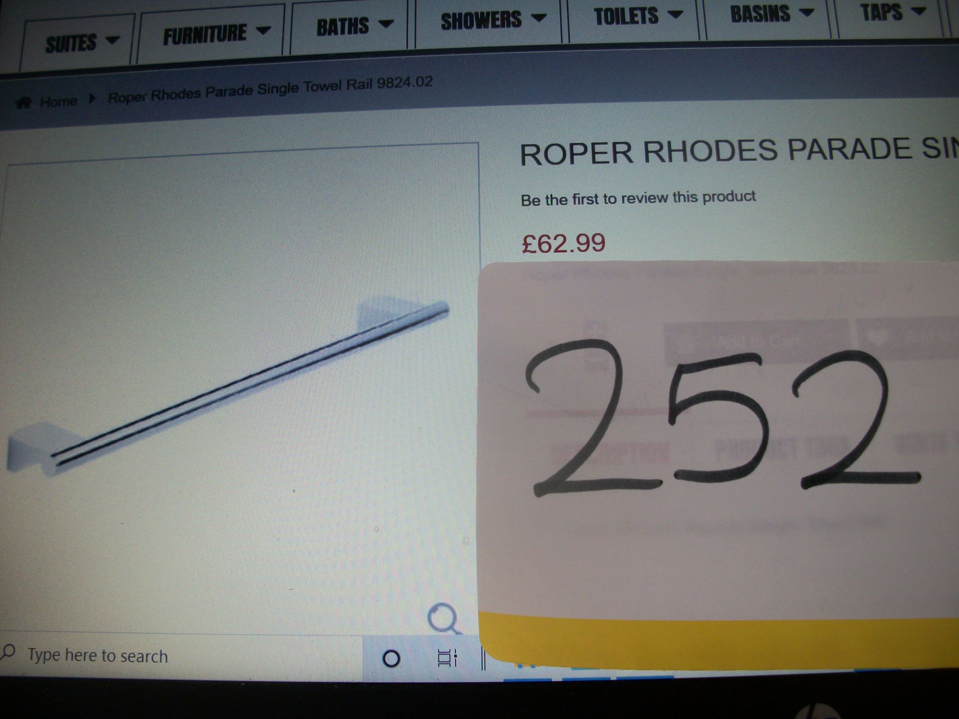 Roper Rhodes Parade Single Towel Rail