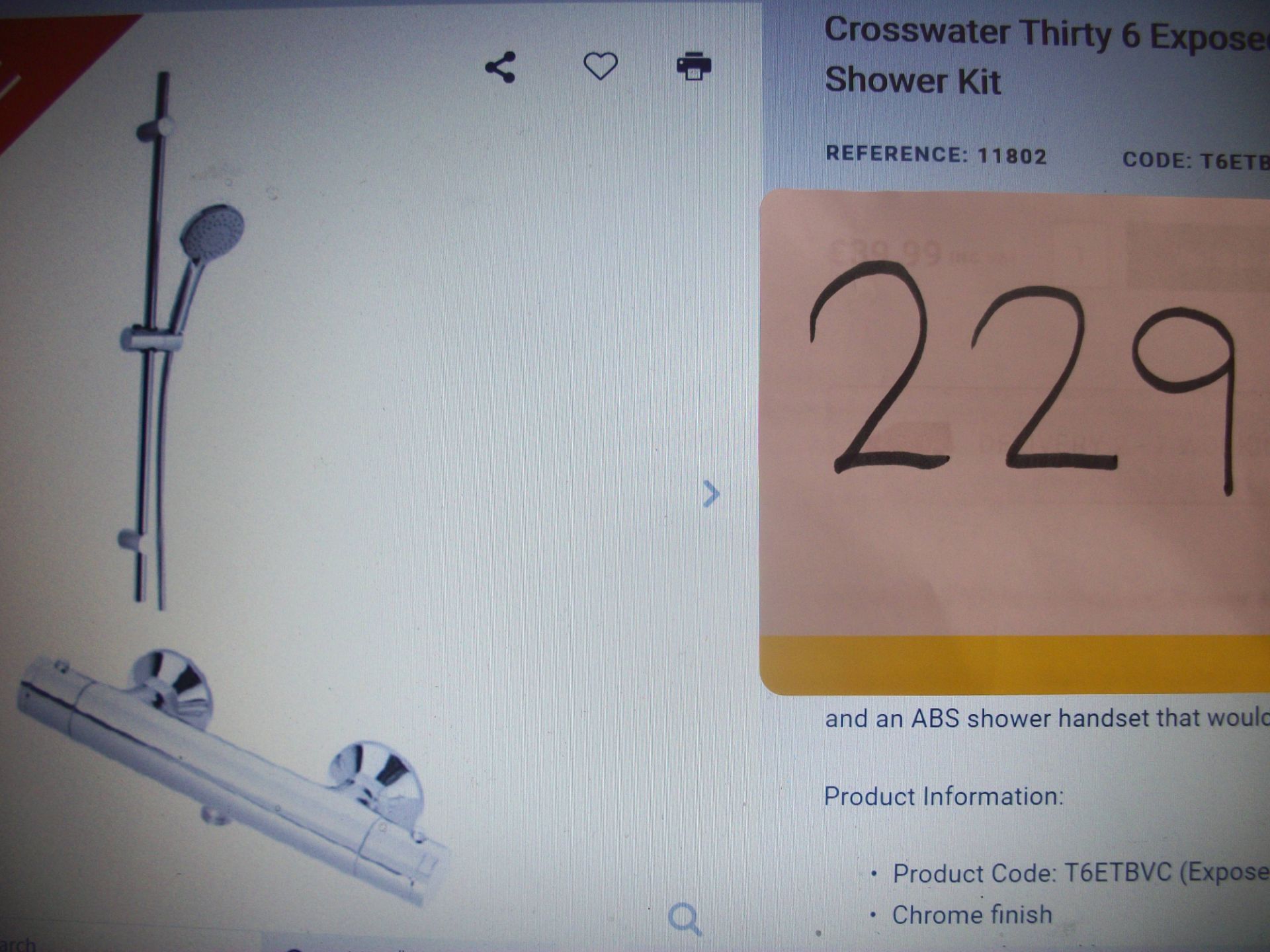 Crosswater Thirty 6 Exposed Shower & Multi Function Shower Kit