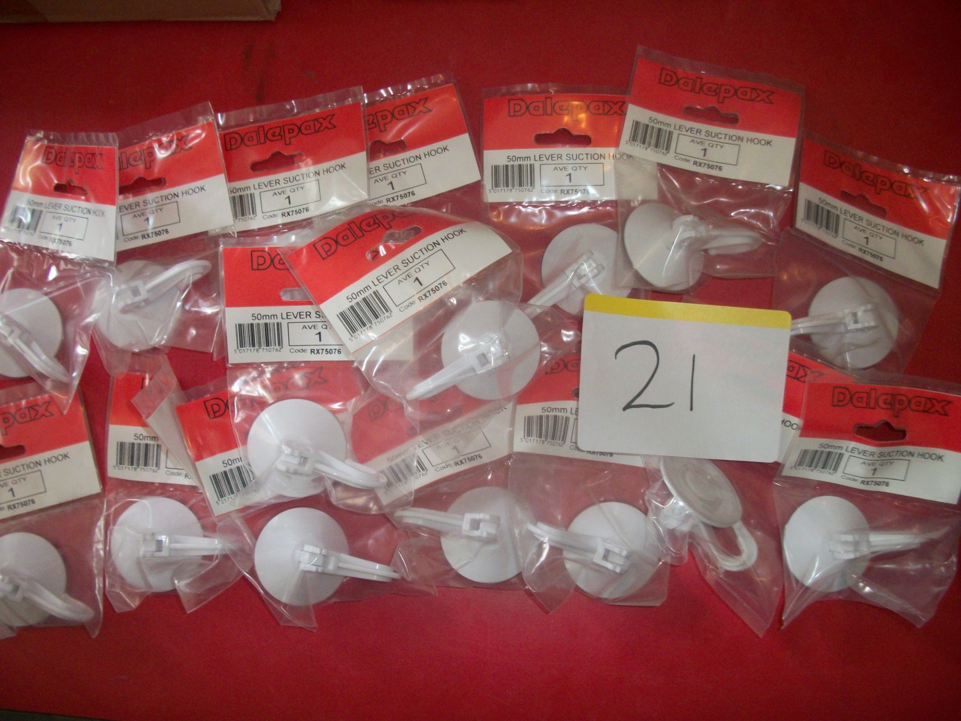 16 x 50mm Lever Suction Hooks