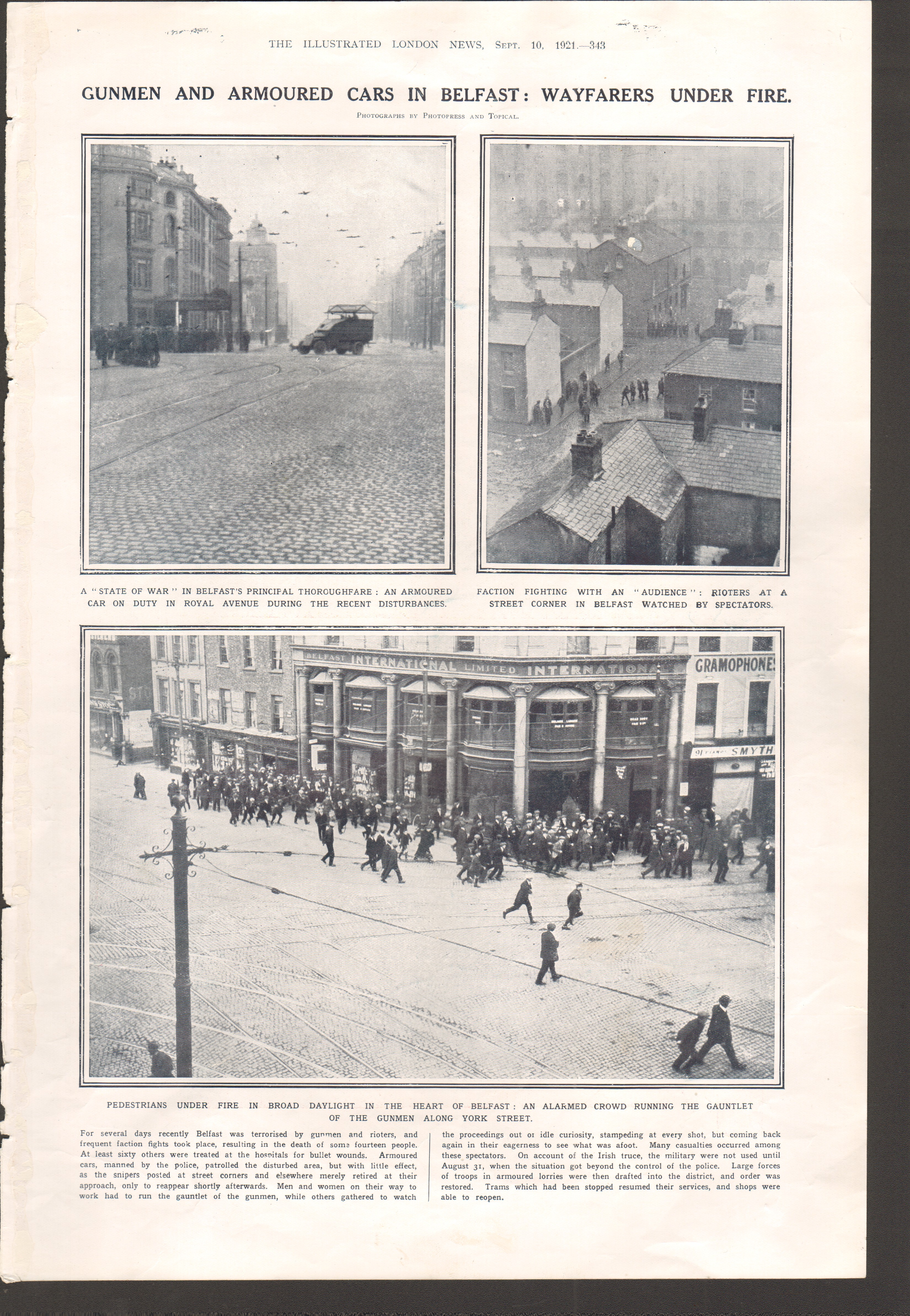 Gunmen And Armoured Cars in Belfast War Of Independence 1921