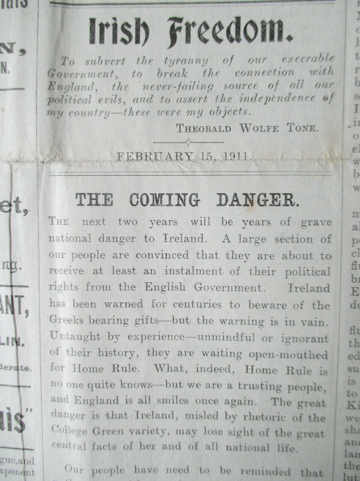 Orig. Feb. 1911 -'Saoirseacht na h-Eireann' No.4 -Irish Freedom- Rebel Newspaper - Image 4 of 10