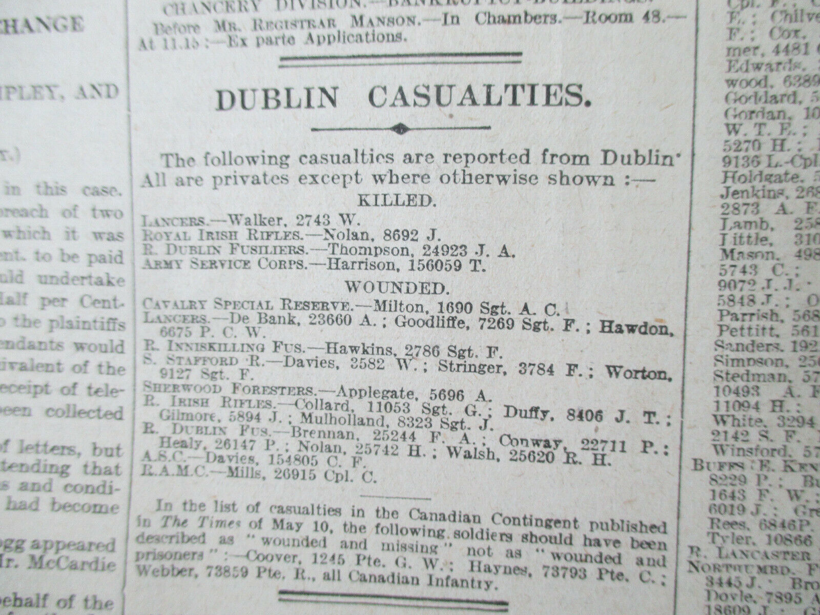 Orig. May 20th 1916 -'The Times' London' Newspaper-Easter Rising Content- Irish - Image 2 of 11