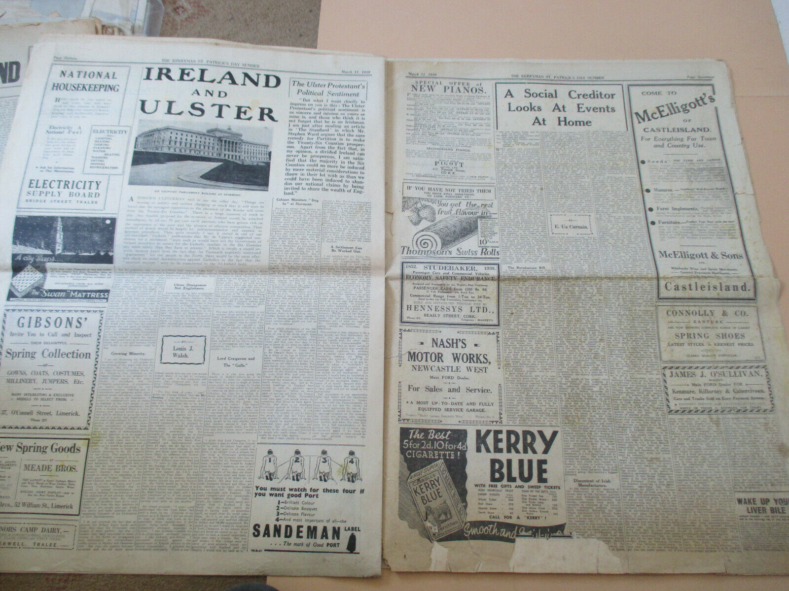 Orig. 1939 'The Kerryman' Newspaper-St Patricks Day Issue With Rebellion Content - Image 10 of 12