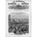 1872 Antique Page Belfast Orangemen Attacking Irish Nationalists