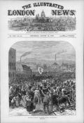 1872 Antique Page Belfast Orangemen Attacking Irish Nationalists