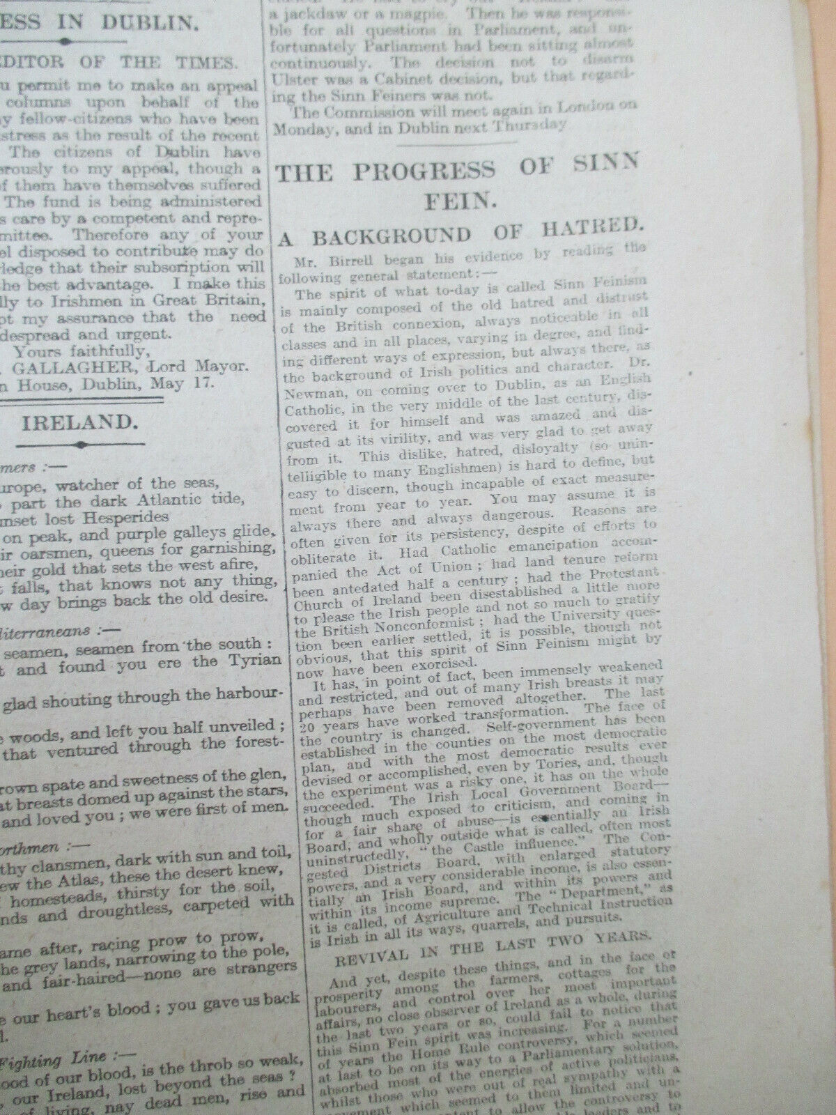 Orig. May 20th 1916 -'The Times' London' Newspaper-Easter Rising Content- Irish - Image 5 of 11