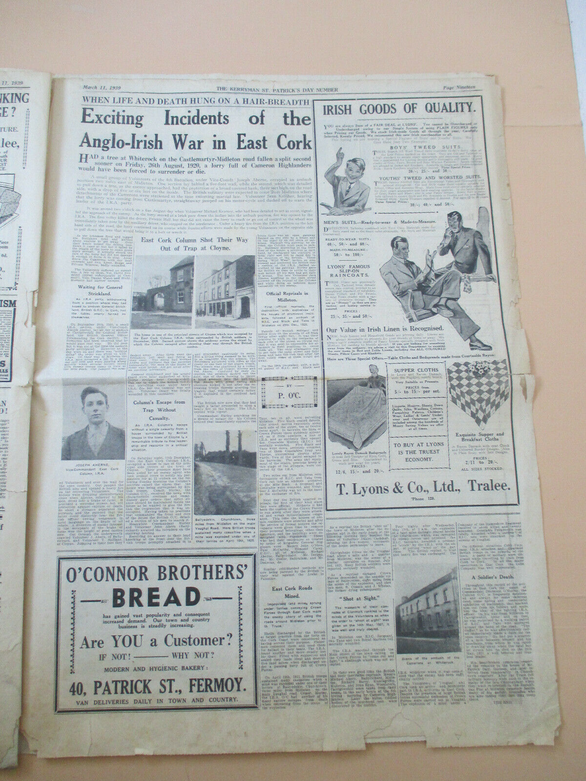 Orig. 1939 'The Kerryman' Newspaper-St Patricks Day Issue With Rebellion Content - Image 11 of 12