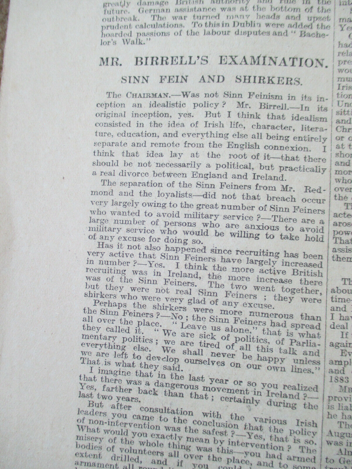 Orig. May 20th 1916 -'The Times' London' Newspaper-Easter Rising Content- Irish - Image 9 of 11