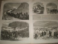 Original Antique Double page Pursuit of the Fenians in Tipperary Ireland 1867