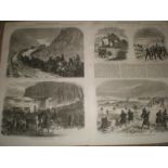 Original Antique Double page Pursuit of the Fenians in Tipperary Ireland 1867