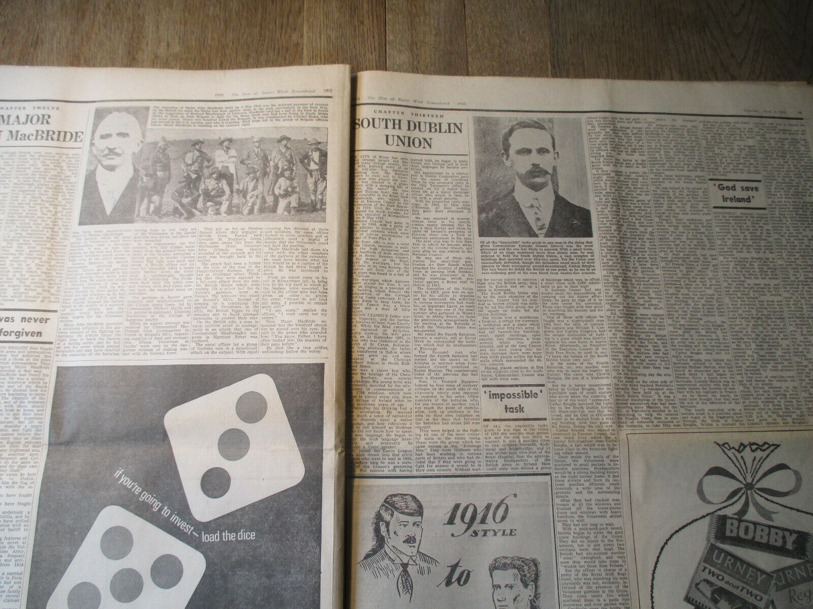 Original 1916 Commemorative Newspaper -April 1966 "The Corkman" -Ireland - Image 9 of 11